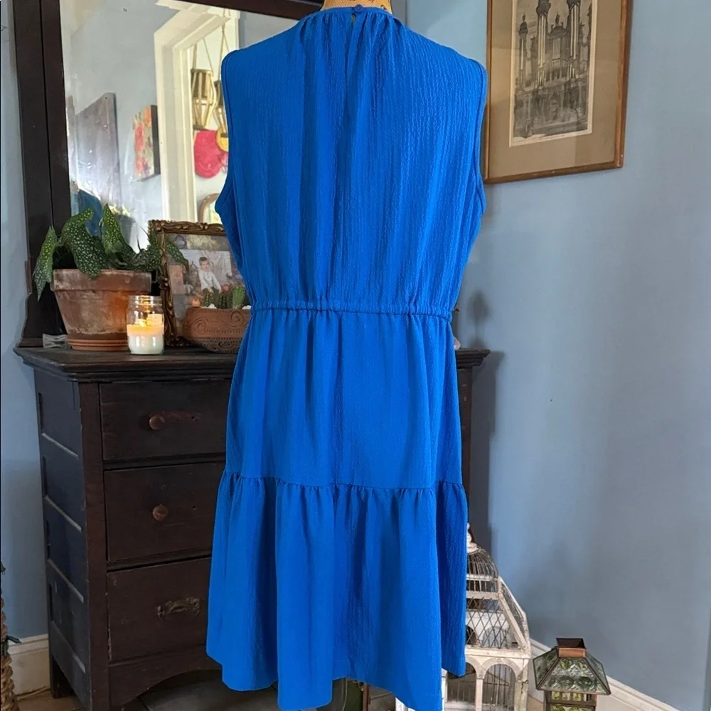 Calvin Klein Sleeveless Tiered Dress in Capri Blue Size 16